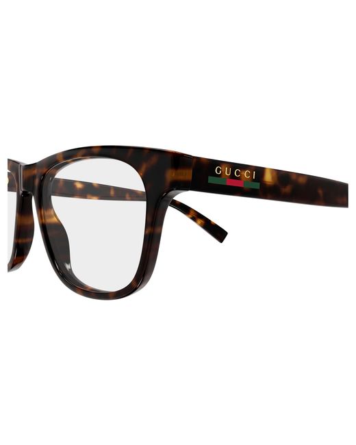 Gucci Black Gg2108O 002 Optical Frames Injected Transparent Squared for men
