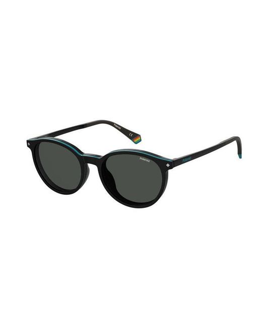 Polaroid Black Pld 6137/Cs 807/M9 Sunglasses Plastic Round Polarized