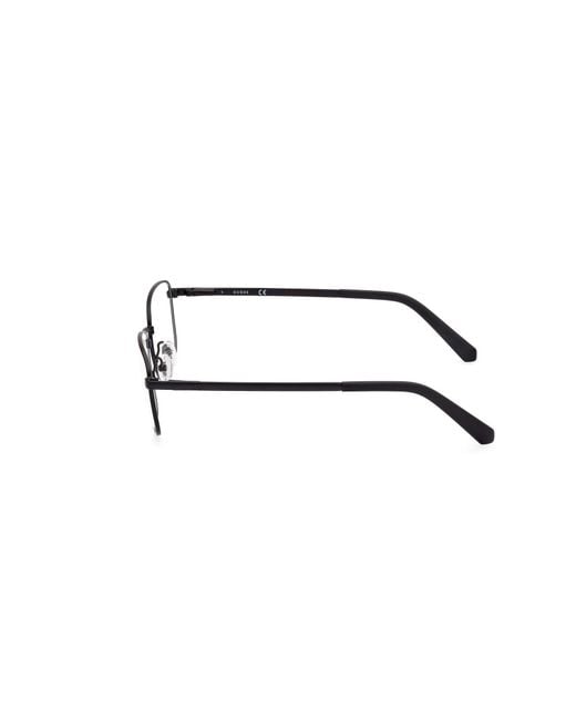 Guess Black Gu50074 002 Optical Frames Metal Squared Normal for men