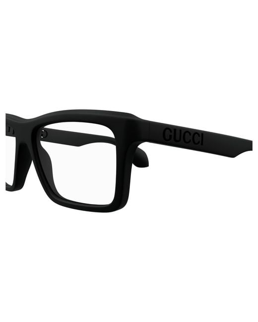 Gucci Black Gg1573O 001 Optical Frames Injected Squared for men
