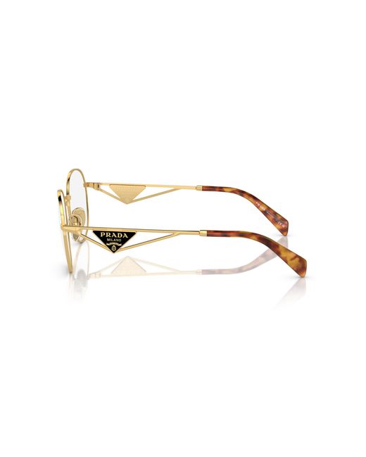 Prada Black Pr A50V 5Ak1O1 Optical Frames Metal Transparent Round Normal