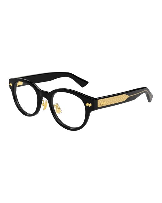 Bottega Veneta Black Bv1405Oa 001 Optical Frames Acetate Transparent Round for men