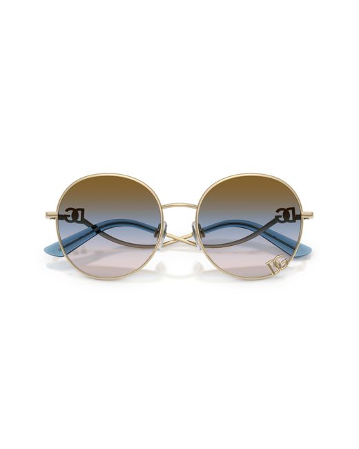 Dolce & Gabbana Black Dg2324 488/U6 Sunglasses Metal Round Normal Nuanced