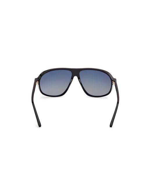 Tom Ford Black Ft1208 Guillaume 01B Sunglasses Acetate Smoke Pilot Normal for men