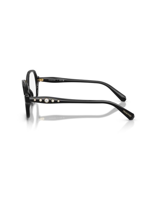 Swarovski Black Sk2063 1001 Optical Frames Acetate Transparent Squared Normal