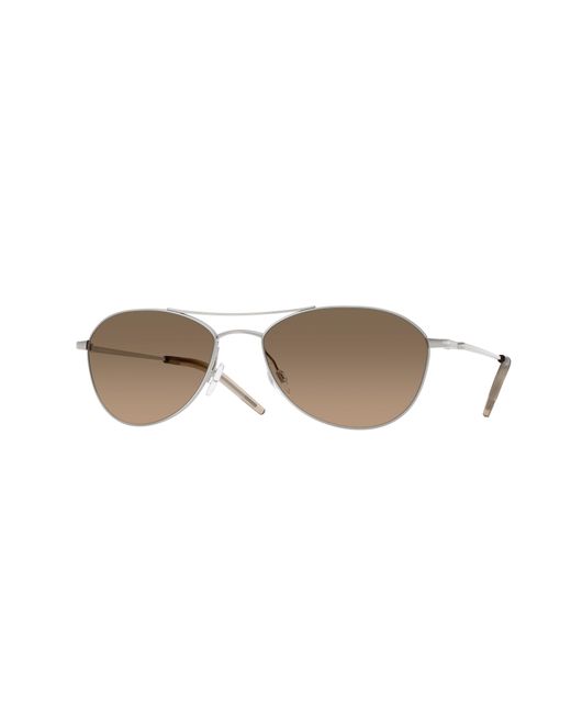 Oliver Peoples Black Ov1358S Aero Ii 5036Gn Sunglasses Steel Pilot Polarized
