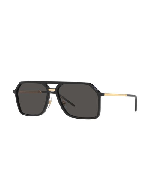 Dolce & Gabbana Black Dg6196 252587 Sunglasses Injected Pilot Normal for men