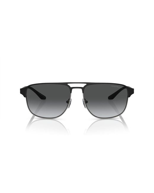 Emporio Armani Black Ea2144 336511 Sunglasses Metal Pilot Polarized Shaded for men