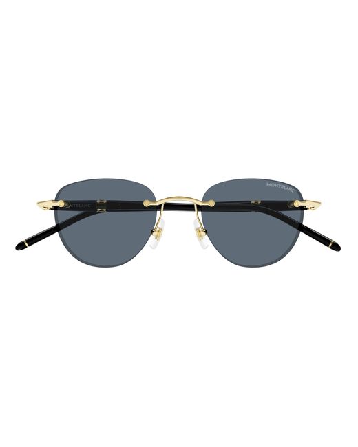 Montblanc Black Mb0412S 003 Sunglasses Metal Round for men