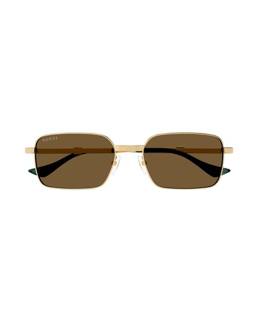 Gucci Black Gg1495S 002 Sunglasses Metal Squared for men