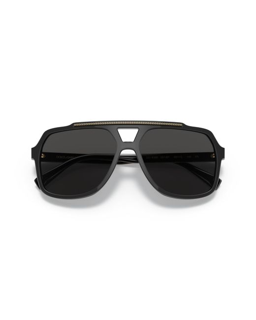 Dolce & Gabbana Black Dg4388 501/87 Sunglasses Plastic Pilot Normal for men