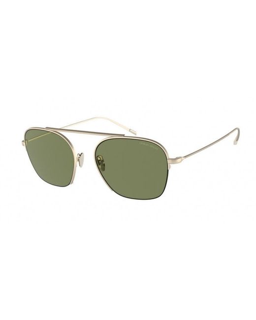 Giorgio Armani Green Ar6124 30022A Sunglasses Metal Squared for men