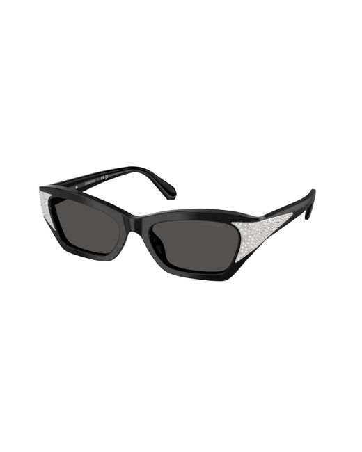 Swarovski Black Sk6029 100187 Sunglasses Acetate Cat Eye Normal
