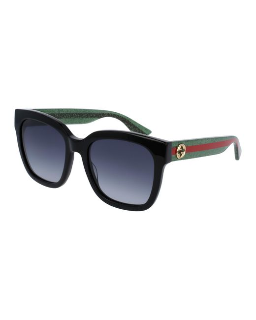 Gucci Black Gg0034Sn 002 Sunglasses Acetate Squared Shaded