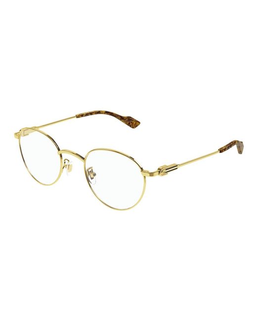 Gucci Black Gg1222O 003 Optical Frames Metal Round for men