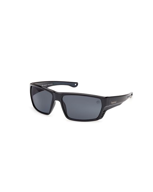 Timberland Black Tb00002 01D Sunglasses Injected Smoke Squared Polarized for men