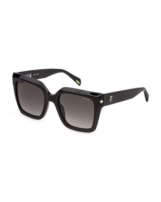 Police Black Splr26 New Dawn 4 700 Sunglasses Acetate Smoke Squared Normal Shaded