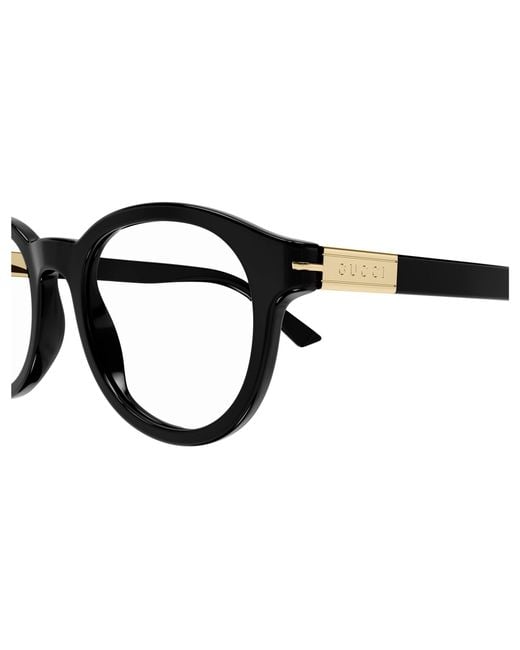 Gucci Black Gg1503O 001 Optical Frames Acetate Transparent Round for men