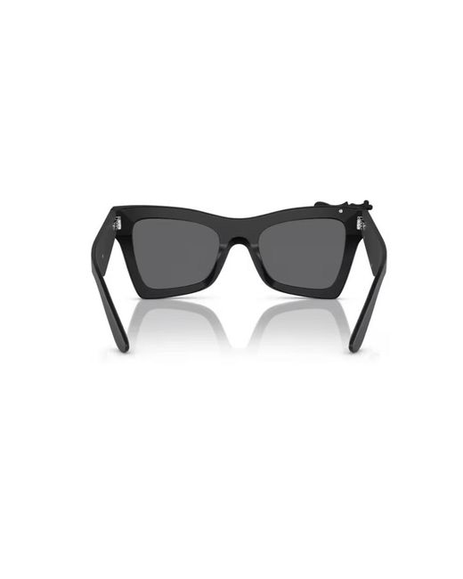 Dolce & Gabbana Black Dg4434 25256G Sunglasses Acetate Cat Eye Normal Mirror