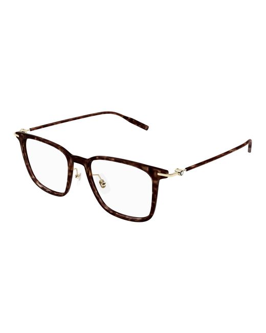 Montblanc Black Mb0354O 002 Optical Frames Injected Transparent Squared for men