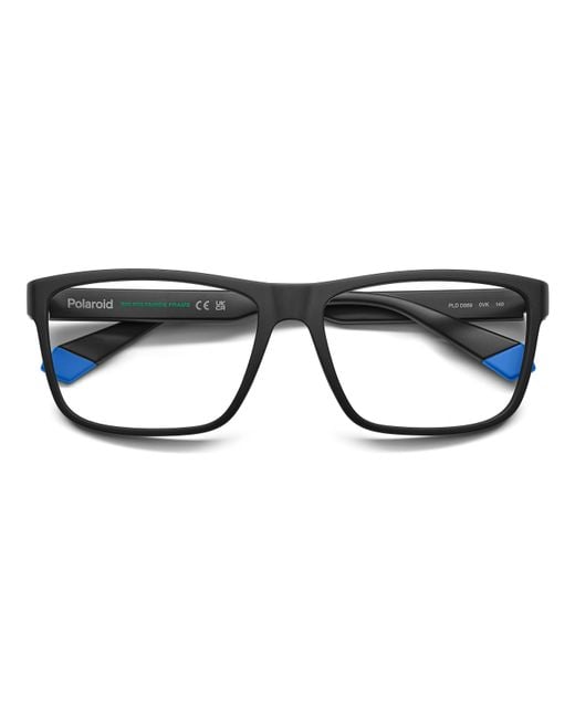 Polaroid Black Pld D569 0Vk Optical Frames Eco-Poliame Squared Normal for men