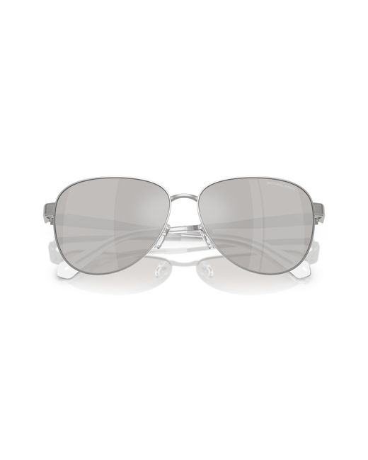 Michael Kors Black Mk1160 Biarritz 18936G Sunglasses Metal Pilot Mirrored