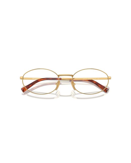 Prada Black Pr A57V 5Ak1O1 Optical Frames Metal Transparent Round Normal