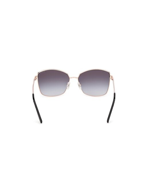 Guess Black Gu00149 02B Sunglasses Metal Smoke Squared Normal
