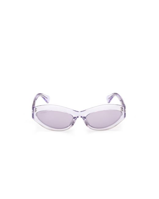 MAX&Co. White Mo0136 78Y Sunglasses Acetate Round Normal