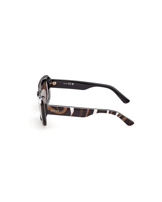 Emilio Pucci Black Ep0253 99E Sunglasses Acetate Squared Normal