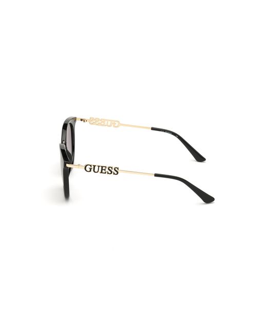 Guess Black Gu7645 01B Sunglasses Injected Smoke Round Normal Shaded