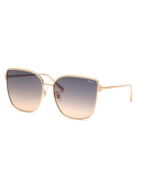 Chopard Black Schg67M 08Fc Sunglasses Metal Squared Anti-Glare Shaded
