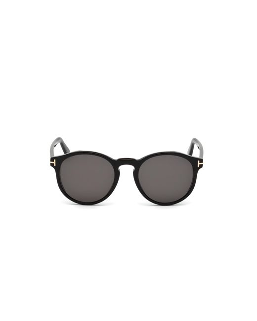 Tom Ford Black Ft0591 Ian-02 01A Sunglasses Acetate Round Normal