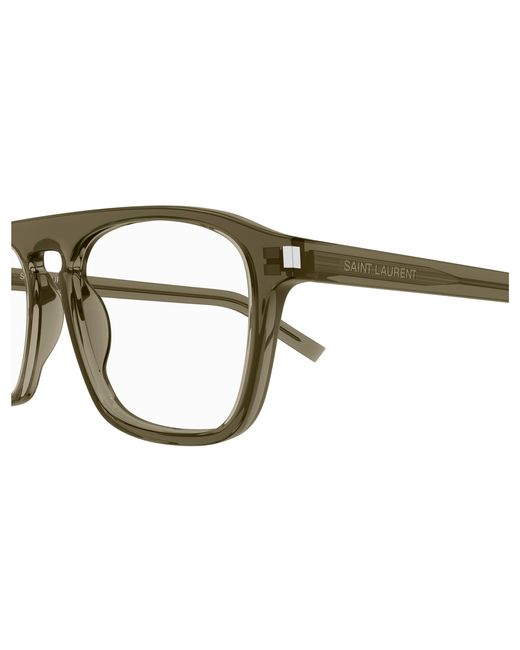Saint Laurent Black Sl 157 006 Optical Frames Acetate Transparent Squared for men