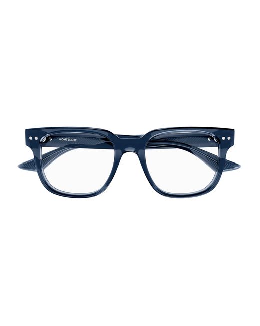 Montblanc Black Mb0321O 004 Optical Frames Acetate Transparent Squared for men