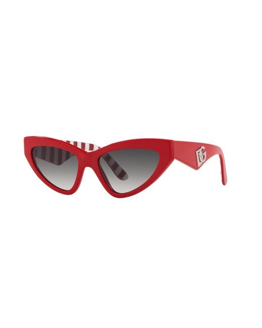 Dolce & Gabbana Black Dg4439 30888G Sunglasses Acetate Cat Eye Normal Shaded