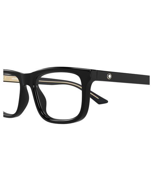 Montblanc Black Mb0457O 008 Optical Frames Acetate Transparent Squared for men