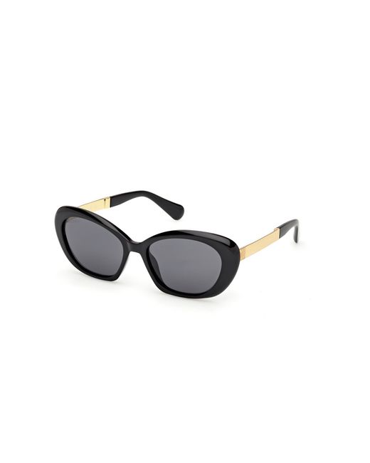 MAX&Co. Black Mo0133 01A Sunglasses Injected Smoke Round Normal