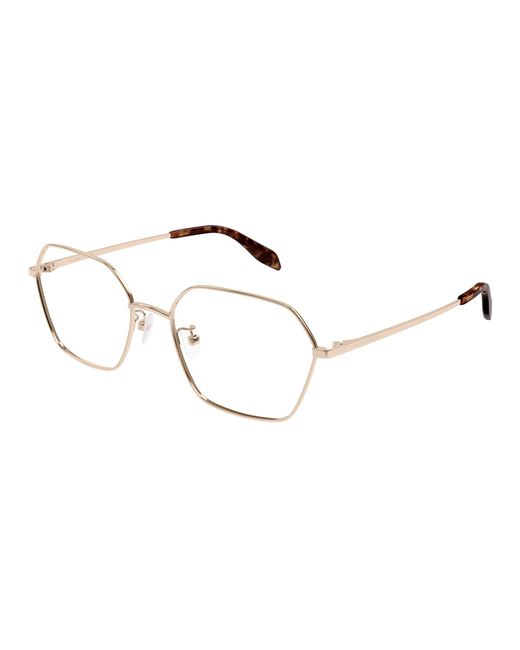 McQueen Black Am0437O 004 Optical Frames Metal Geometric