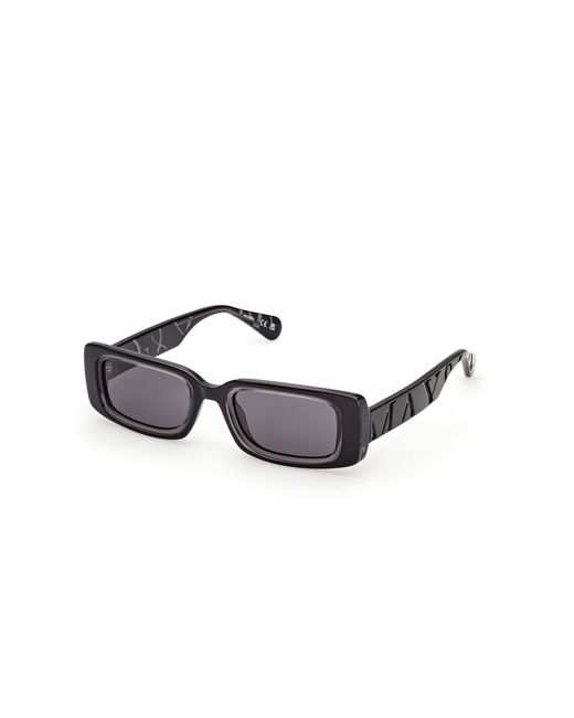 MAX&Co. Black Mo0156 01A Sunglasses Injected Smoke Squared Normal