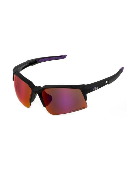 Fila Black Sfi515 U28V Sunglasses Injected Squared Water -Repellent Mirror