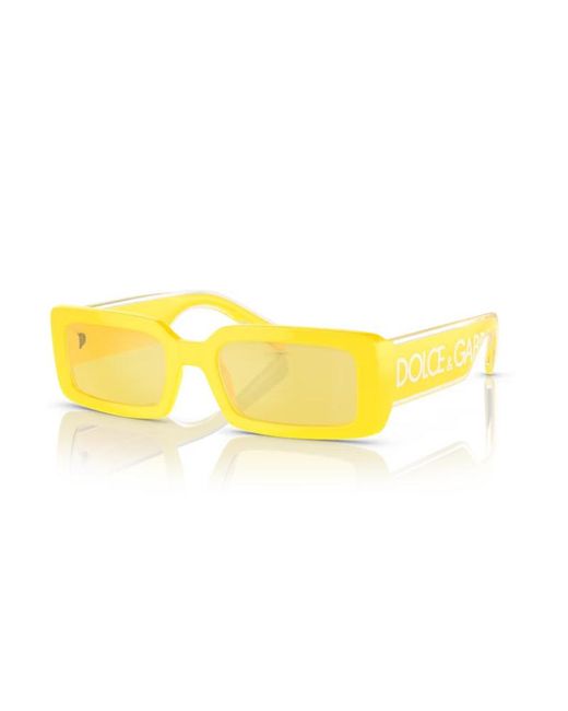 Dolce & Gabbana Yellow Dg6187 333485 Sunglasses Plastic Squared Flash