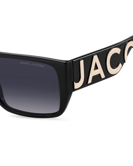 Marc Jacobs Black Marc Logo 096/S 80S/9O Sunglasses Injected Squared Shaded