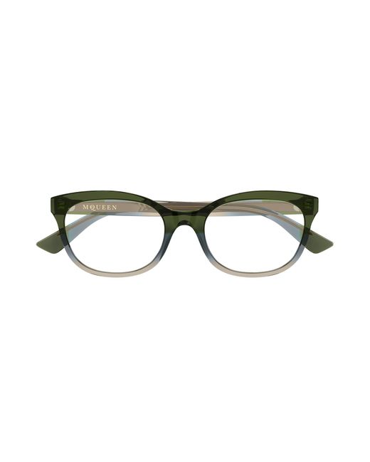 McQueen Black Am0569O 006 Optical Frames Acetate Transparent Cat Eye
