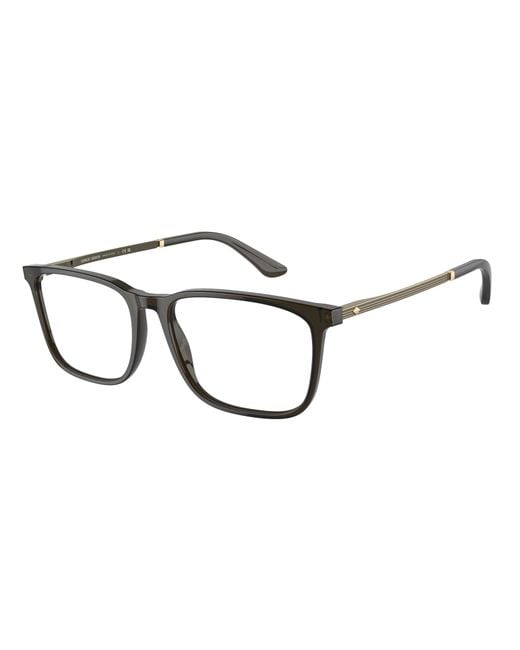 Giorgio Armani Black Ar7249 5030 Optical Frames Acetate Transparent Squared Normal for men