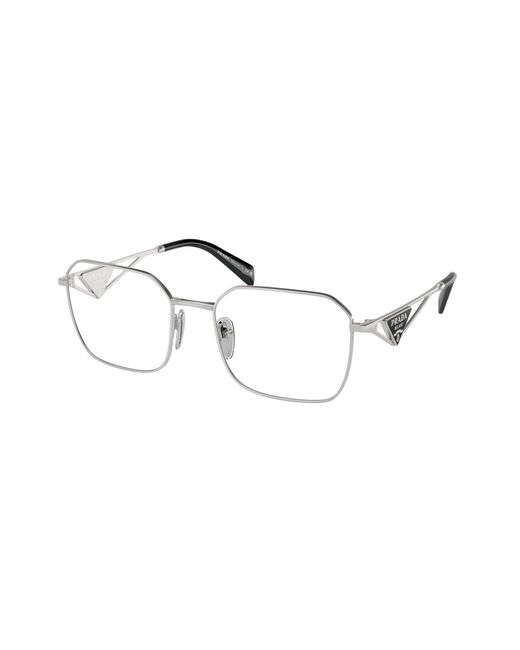 Prada Black Pr A51V 1Bc1O1 Optical Frames Steel Geometric Normal