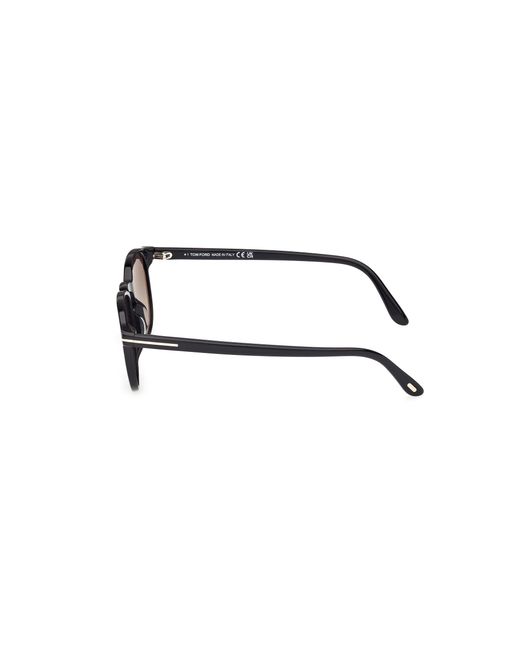Tom Ford Black Ft1302 Holt-02 01B Sunglasses Acetate Smoke Round Normal for men