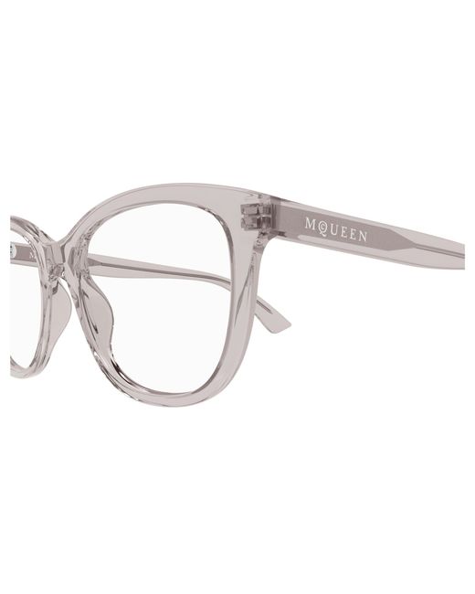 McQueen Black Am0487O 003 Optical Frames Acetate Transparent Cat Eye