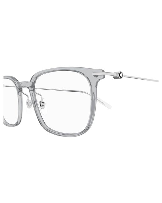 Montblanc Black Mb0100O 002 Optical Frames Injected Transparent Squared for men