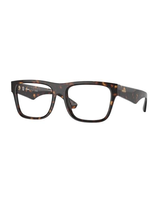 Burberry Black Be2411 3002 Optical Frames Acetate Transparent Squared Normal for men